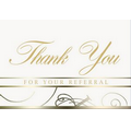 White Thank You For Your Referral Everyday Blank Note Card (3 1/2"x5")